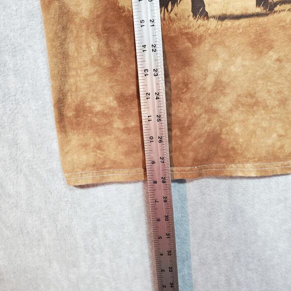 Liquid Blue Shirt Mens Large Brown Wild Horses Tie Dye Crew Neck Pullover Tee - Picture 3 of 6